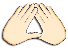 hands in a triangle